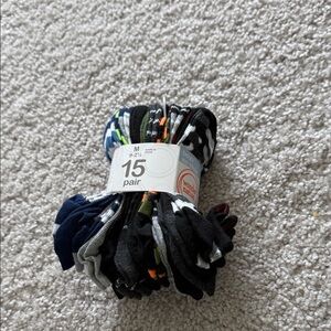 wonder nation Black, Navy & Gray Boys Socks 15 Pair Pack